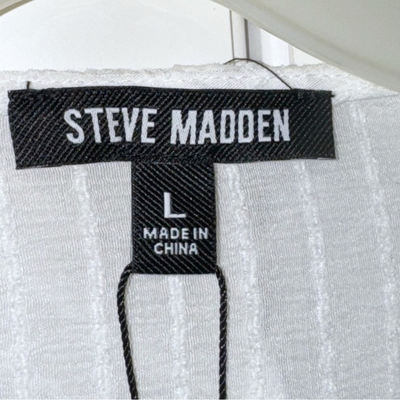 New Steve Madden Bay Ruffle Crop Top Coconut Milk Sz Large CottageCore Romantic - Picture 10 of 15